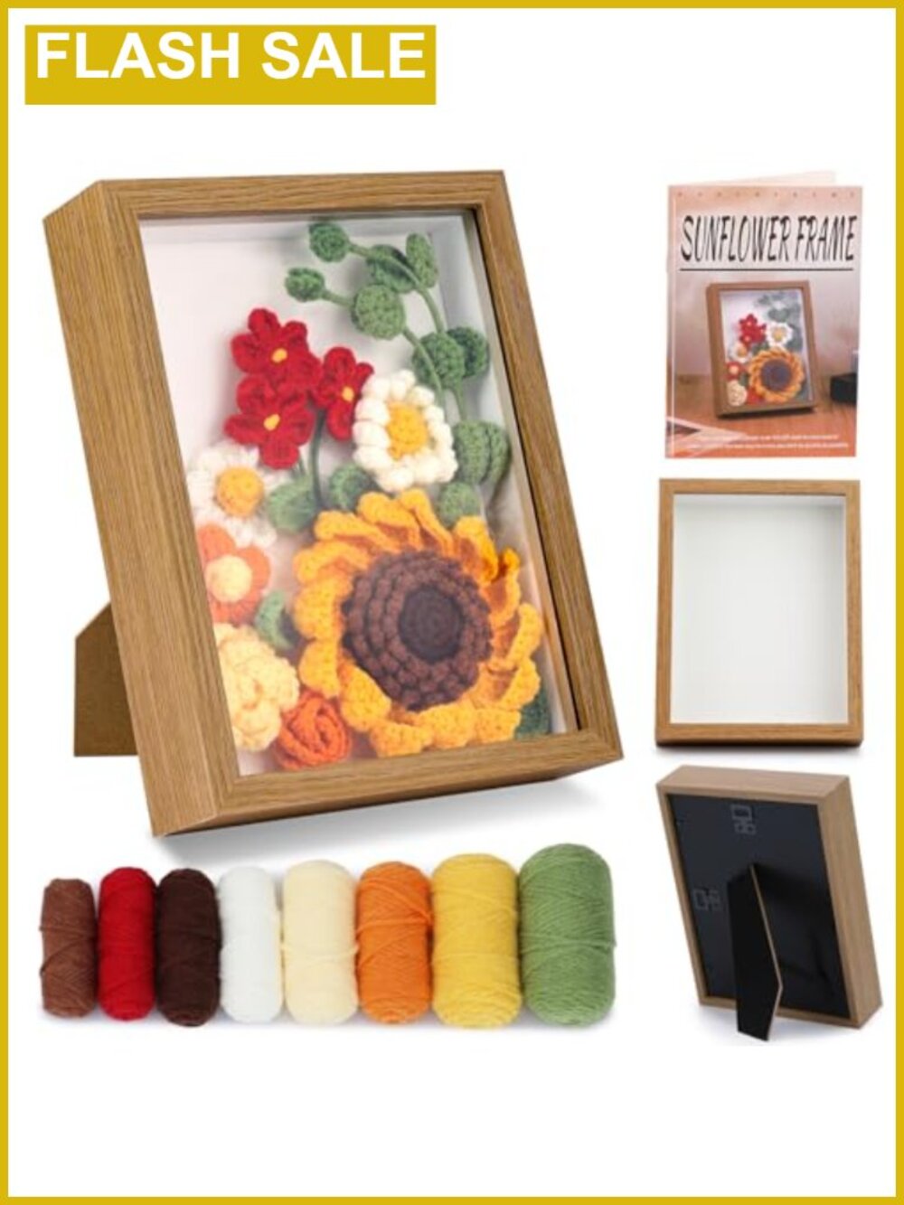 Beginner Crochet Kit with Soft Yarn Hooks Tutorials DIY Flower Craft